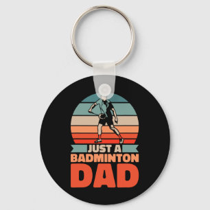 Retro Shuttle Father - Vintage Just A Badminton Da Keychain
