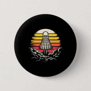 Retro Shuttle Sports Outfit Rocket Badminton Playe 2 Inch Round Button