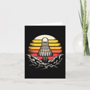 Retro Shuttle Sports Outfit Rocket Badminton Playe Card