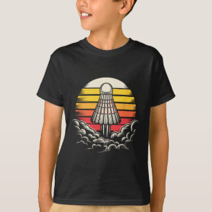 Retro Shuttle Sports Outfit Rocket Badminton Playe T-Shirt