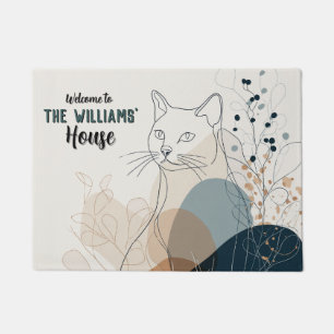 Retro Siamese Cat Out Door Carpet Doormat