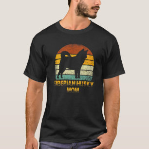 Retro Siberian Husky Mom  Doxie Dog Owner Mother P T-Shirt