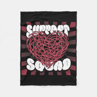 Retro Sickle Cell Streetstyle Support Squad Burgun Fleece Blanket