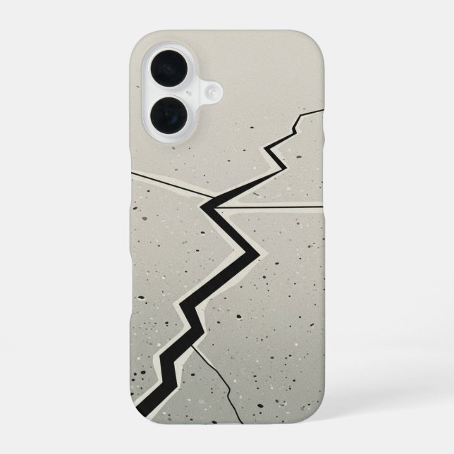 Retro Sidewalk Crack Line iPhone 16 Case (Back)