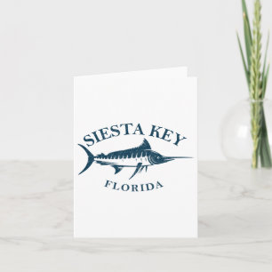 Retro Siesta Key Florida Vintage Fishing Boating Card