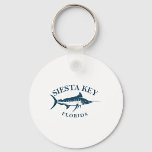 Retro Siesta Key Florida Vintage Fishing Boating  Keychain