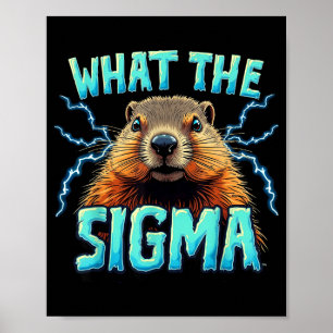 Retro Sigma Meme Groundhog Day Funny Groundhog Y2k Poster