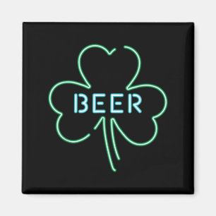 Retro Sign 80s St Pattys Day Shamrock Beer Magnet