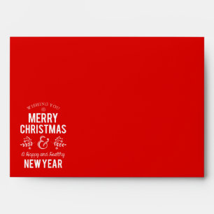 Retro Sign in Rustic Wood Merry Christmas Envelope