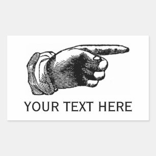 Retro sign: Vintage hand pointing finger to notice Sticker