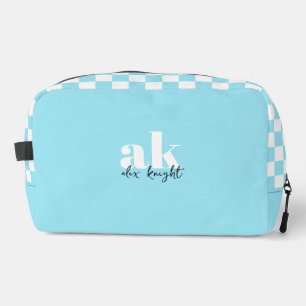 Retro Signature Monogram Chequered Dopp Kit