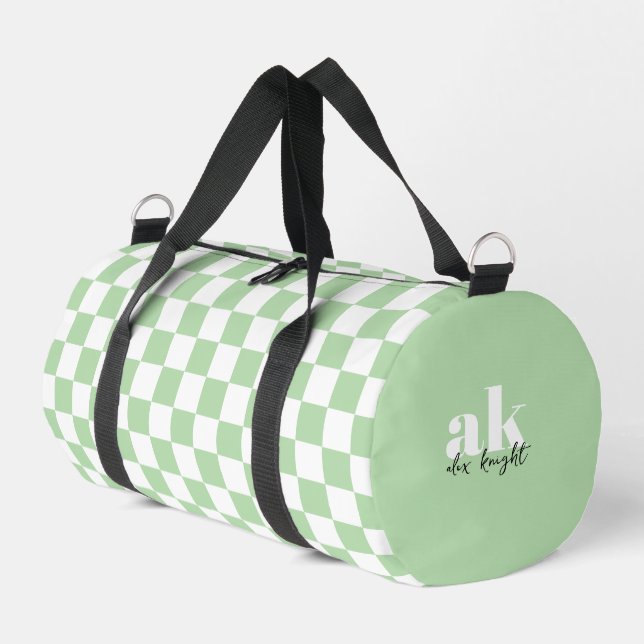 Retro Signature Monogram Chequered Duffle Bag (Left Corner)
