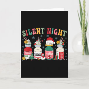 Retro Silent Night Icu Nurse Christmas Card