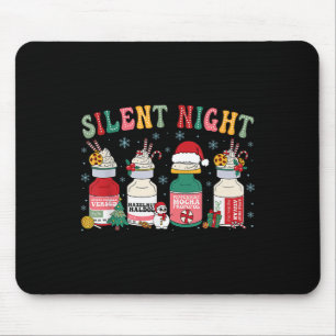 Retro Silent Night Icu Nurse Christmas Mouse Pad