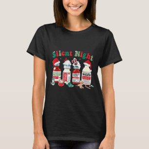 Retro Silent Night Xmas Nurse Christmas Doctor Er T-Shirt