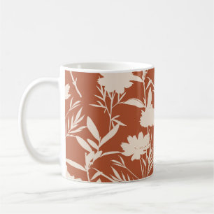 Retro silhouette meadow flowers seamless pattern i coffee mug