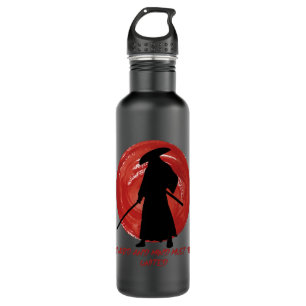 Retro Silhouette Samurai - Samurai Mind Quote 710 Ml Water Bottle