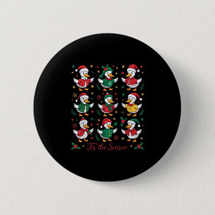 Retro Silly Goose Santa Cute Merry Christmas Tis T 2 Inch Round Button