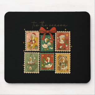 Retro Silly Goose Santa Cute Merry Christmas Tis T Mouse Pad