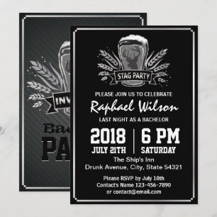 Retro Silver Barley Beer Bachelor Party Card