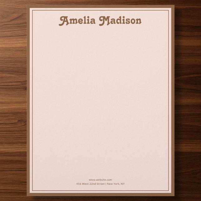 Retro Simple Blush Pink Orange Letterhead (Creator Uploaded)