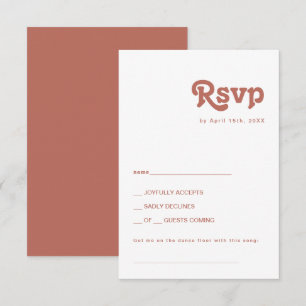 Rétro simple   Carte RSVP Demande de chanson ancie