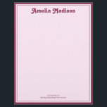 Retro Simple Pink Letterhead<br><div class="desc">Make your correspondence stand out with this custom letterhead, featuring a vibrant retro color palette of warm orange and playful pink. Your name is prominently displayed in the stylish and decorative "Tango" font, adding a unique, personal touch to every page. This professional yet fun design is perfect for school teachers...</div>