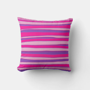 Retro Simple striped coloured painting Abstract Ar Throw Pillow