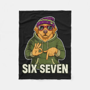 Retro Six Seven Golden Retriever Graphic Gift Men Fleece Blanket