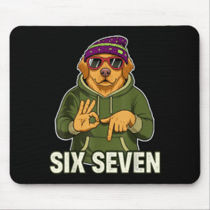 Retro Six Seven Golden Retriever Graphic Gift Men Mouse Pad