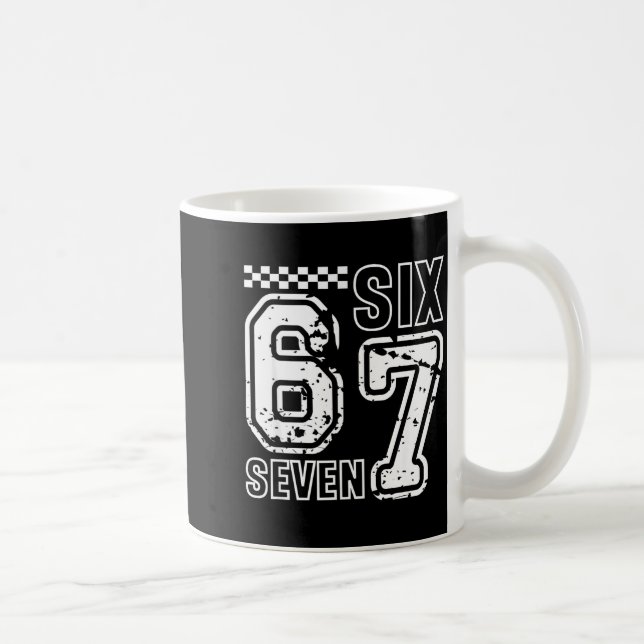 Retro Six Seven Numbers Clever Humor 6 7 Meme Mens Coffee Mug (Right)