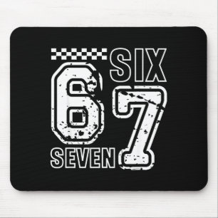 Retro Six Seven Numbers Clever Humor 6 7 Meme Mens Mouse Pad