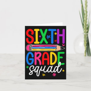Retro Sixth Grade Squad First Day Of School Boys G Card