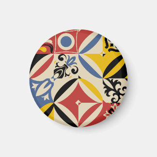 Retro Sixties Azulejos Geometric Pattern Magnet