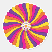 Retro Sixties Bright Flower