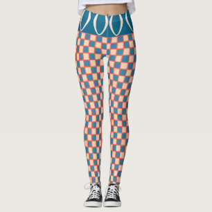 Retro Sixties California Chequerboard Wave Leggings