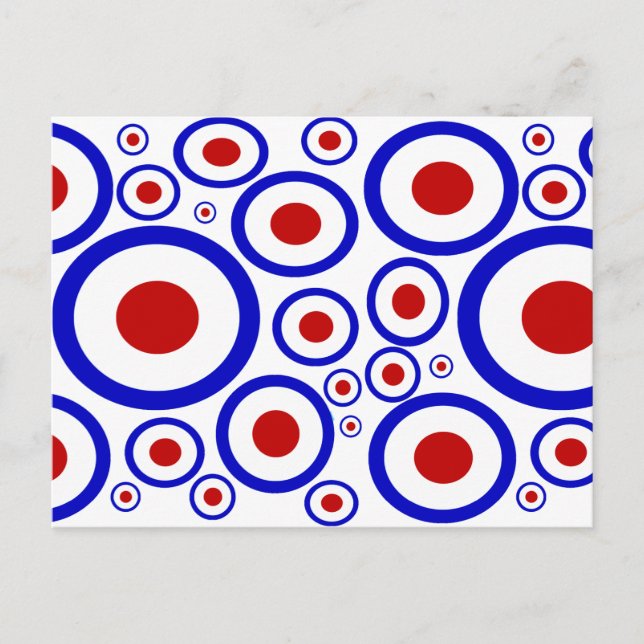 Retro sixties mod target circles postcard (Front)