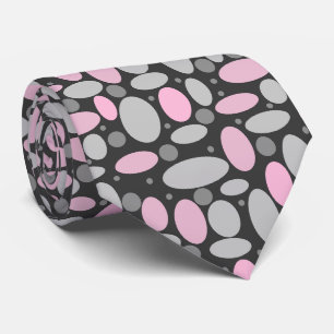 retro, sixties, polka dots, grey and pink tie