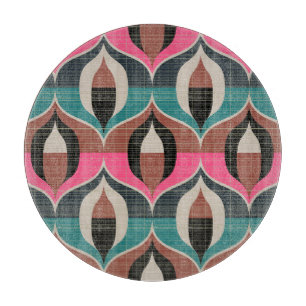 Retro Sixties Style Seamless Pattern Cutting Board