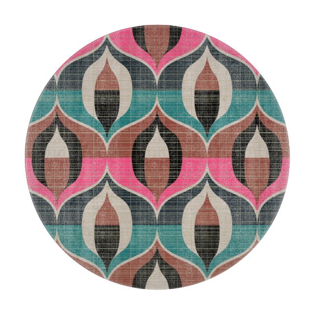 Retro Sixties Style Seamless Pattern Cutting Board (Front)