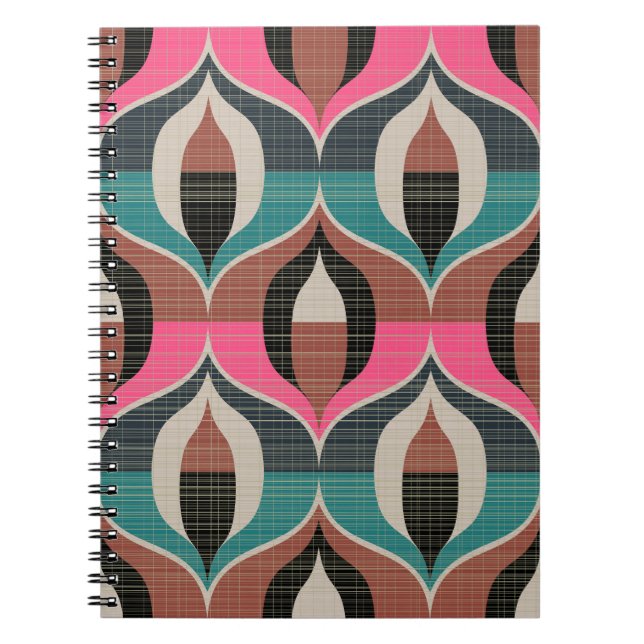 Retro Sixties Style Seamless Pattern Notebook (Front)