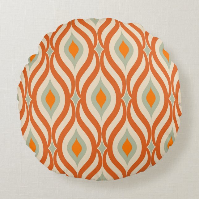 Retro Sixties Style Seamless Pattern Round Pillow (Front)