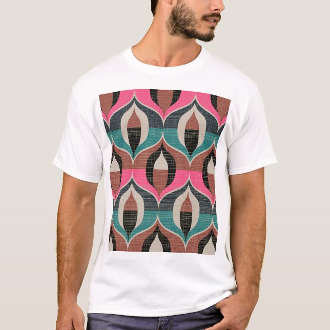 Retro Sixties Style Seamless Pattern T-Shirt (Front)