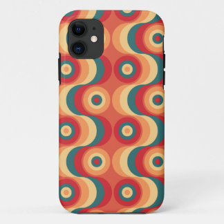 Retro Sixties wallpaper pattern scarlet iPhone 11 Case