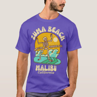 Retro Sixties Zuma Beach Malibu California Beige T T-Shirt