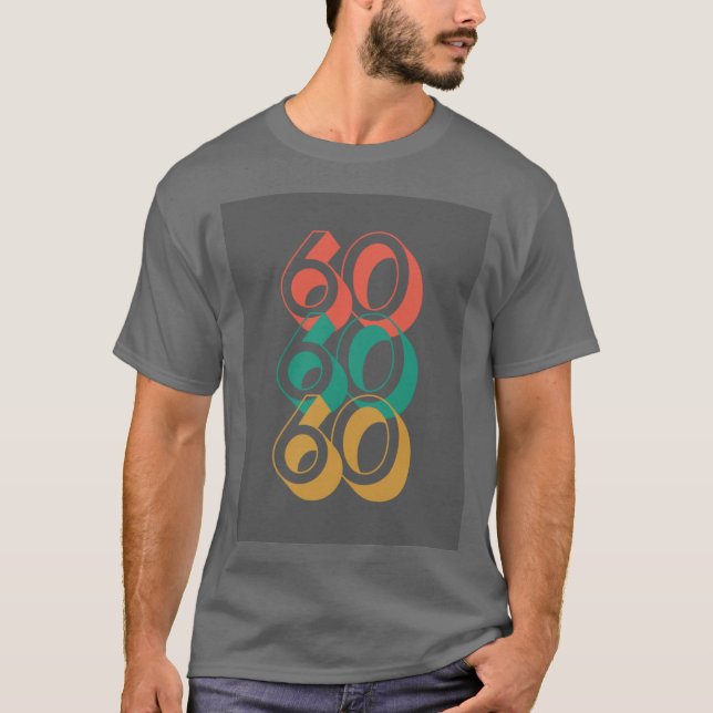 Retro Sixty Sixty Sixty Grey T-Shirt (Front)