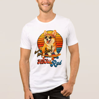 Retro Skate Corgi – Tony Bark™ – Smol & Rad  Tri-Blend Shirt