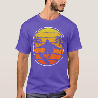 Retro Skate Vibes Skater Tropical Skateboarding T-Shirt