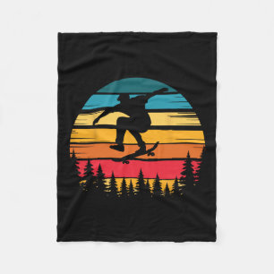 Retro Skateboarder Trick Move Vintage Skater Love Fleece Blanket
