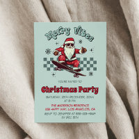 Retro Skateboarding Santa Merry Christmas Party
